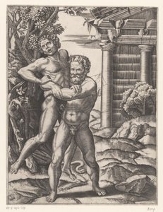 هرقل يتصارع مع Antaeus