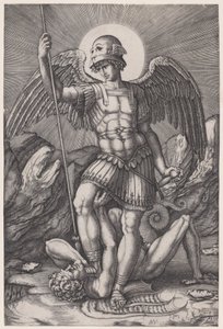 القديس ميخائيل ، كاليفورنيا. 1514-16. بواسطة أغوستينو فينيزيانو