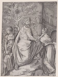 الرجل ذو غصن الغار ، كاليفورنيا. 1514-36. بواسطة أغوستينو فينيزيانو