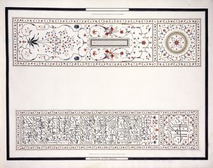 عينات من الفسيفساء ، من قبر الإمبراطور ، ج. 1815 (قلم رصاص ، قلم ، حبر ، ث - ج) بواسطة مدرسة اجرا