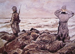 Two Germans on the coast of France look towards England on the eve of the Normandy campaign بواسطة ألبان (بعد) وولف