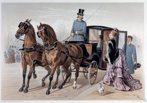 الكوبيه وصلت للخيول الإنجليزية طباعة ألبرت آدم (1833 -؟) 1874 باريس ، متحف كارنافاليت بواسطة ألبرت آدم