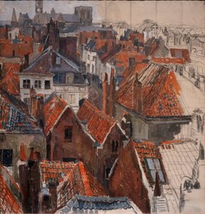 أسطح غينت (نسخة غير مكتملة) ، حوالي 1920-22 (زيت على قماش) بواسطة ألبرت بيرتسوين