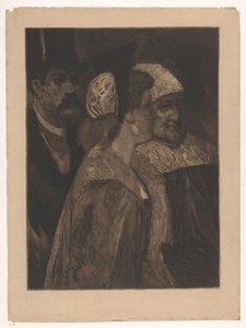 امرأتان ورجل يرتدي قبعة Les trois contemporains (العنوان الأصلي) بواسطة فيليسيان روبس