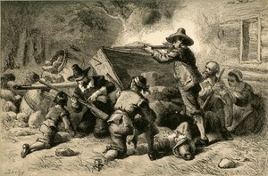 فيرجينيون يدافعون عن أنفسهم ضد الهنود ، 1877. بواسطة ألبرت بوبيت