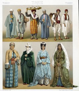 أزياء تركية من القرن التاسع عشر. رسم توضيحي في "Le costume historyique" بقلم Racinet