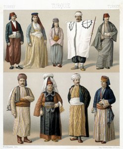 أزياء تركية من القرن التاسع عشر. رسم توضيحي في "Le costume historyique" بقلم Racinet