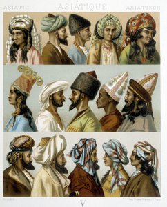 تسريحات الشعر الآسيوية - في "" الزي التاريخي "لـ Racinet ، أواخر القرن التاسع عشر بواسطة ألبرت تشارلز أوغست راسينت