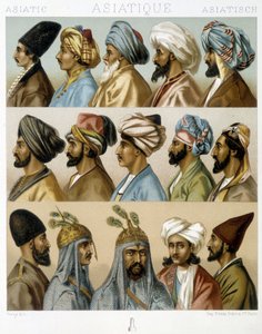 تسريحات الشعر الذكورية الآسيوية - في "" الزي التاريخي "لـ Racinet ، أواخر القرن التاسع عشر