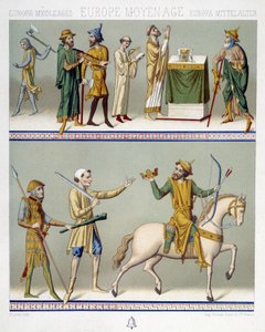 الأزياء المدنية في العصور الوسطى - في "" الزي التاريخي "لراتسينيت بواسطة ألبرت تشارلز أوغست راسينت