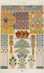 مصري ، اللوحة 2 من "زخرفة متعددة الألوان: مائة لوحة من الذهب والفضة والألوان" بواسطة ألبرت تشارلز أوغست راسينت