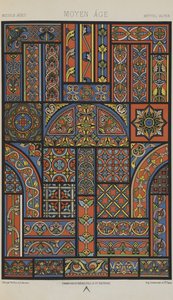العصور الوسطى ، اللوحة 44 من "زخرفة متعددة الألوان: مائة لوحة من الذهب والفضة والألوان" بواسطة ألبرت تشارلز أوغست راسينت