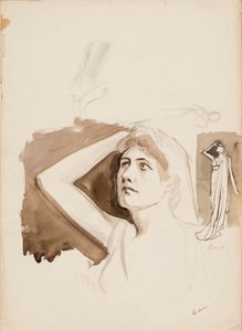 آينو أكتيه في دور ألسيستيس، رسم تخطيطي بواسطة ألبرت إيدلفيلت