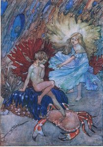 "لا ، لا تكز ذلك السلطعون المسكين عن توم" ، من حانة The Water Babies. بقلم همفري ميلفورد ، مطبعة جامعة أكسفورد ، حوالي عام 1930 (لون ليثو) بواسطة ألبرت إدوارد جاكسون