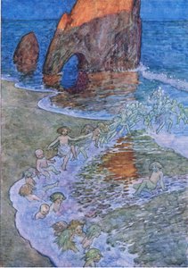 وضعوه في المنتصف ورقصوا حوله ، من حانة The Water Babies ، بقلم همفري ميلفورد ، مطبعة جامعة أكسفورد ، حوالي عام 1930 (لون ليثو) بواسطة ألبرت إدوارد جاكسون