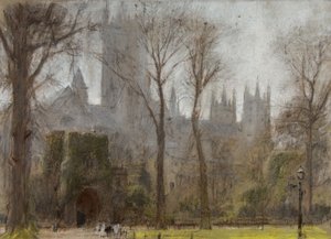 كانتربري ، حوالي 1860 - 1932 (باستيل وقلم رصاص على ورق ملون) بواسطة ألبرت جودوين
