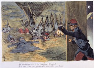 Dan la straille - in “” Album militaire”” by Albert Guillaume (1873-1942), circa 1900 بواسطة ألبرت غيوم
