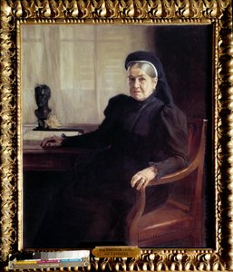 صورة مدام باستور (1854-1905) ، أرملة الطبيب الفرنسي لويس باستور (1822-1895) في عام 1899 "لوحة ألبرت إديلفيلت (1854-1905) 1899 باريس ، متحف باستير - صورة السيدة باستور (1854-1905) ، أرملة الطبيب الفرنسي لويس باستور (1822- بواسطة ألبرت جوستاف أريستيدس إديلفيلت