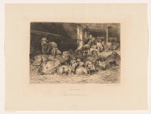 داخل حظيرة الغنم Une Bergerie (العنوان على الكائن) بواسطة كادارت وإف شوفالييه