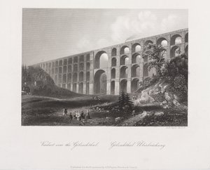 الجسر فوق جولزشتال ، ساكسونيا ، c.1840 بواسطة ألبرت هنري باين