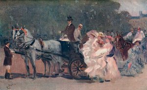 "تول أبيض وزهري. - في الحديقة عام 1900 بواسطة ألبرت لودوفيتشي
