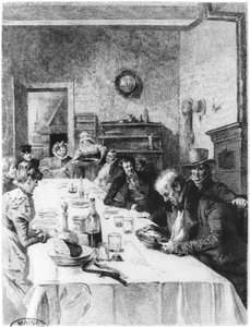The Vauquer Boarding House ، رسم توضيحي من "Le Pere Goriot" بواسطة Honore de Balzac (1799-1850) 1900