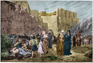 الحملة الصليبية الألبيجنسية - إهانة السجناء - - الحملة الصليبية ضد البيجرز عام 1211. إهانة السجناء نقشًا بعد لوحة ألبرت ميجنان بواسطة ألبرت بيير رينيه (بعد) مينيان