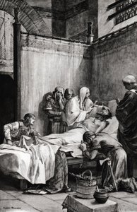 وفاة كلوفيس الأول من الفرنجة في باريس في 27 نوفمبر 511 - وفاة كلوفيس - رسم ألبرت مينيان (1845-1908) - بواسطة ألبرت بيير رينيه مينيان