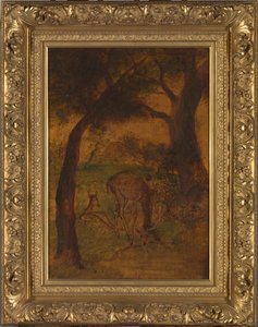 شرب الأيل ، كاليفورنيا. 1870s. بواسطة ألبرت بينكهام رايدر