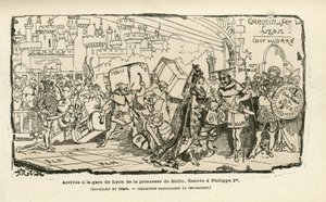 رسم توضيحي لألبرت روبيدا (1848-1926) في Histoire de France tintamarresque، كاليفورنيا. 1880 - المحطة، النظام القديم، صقلية - فيليب الأول بواسطة ألبرت روبيدا