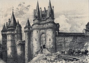 Le Chatelet a Vitre en Ille-et-Vilaine - La Vieille France - La Bretagne - النص والرسومات والطباعة الحجرية ، بواسطة ألبرت روبيدا (1848-1926) غير مؤرخ نهاية القرن التاسع عشر بواسطة ألبرت روبيدا