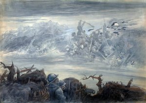 Le fight des ombres: poilus dans une tranchee تخيل هجوم من قبل جنود أشباح بواسطة ألبرت روبيدا