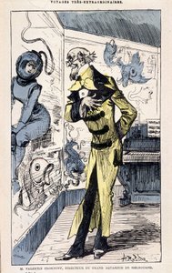السيد فالنتين كروكنوف ، مدير حوض السمك العظيم في ملبورن ، محاكاة ساخرة لـ Jules Verne ، "" رحلات غير عادية للغاية لـ Saturnin Farandoul إلى 5 أو 6 أجزاء من العالم وإلى جميع البلدان المعروفة أو غير المعروفة للسيد Jules Verne "بواسطة Robida ، باريس بواسطة ألبرت روبيدا