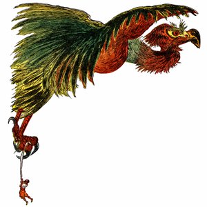 السندباد البحار (سندباد) - حكاية ألف ليلة وواحدة (1001) - رسم توضيحي لكتاب من عام 1948 (طبعة فورتين، مجموعة تصوير رائع للطفولة) يحكي مغامراته - رسم لألبرت روبيدا (1848 - 1926) - الرحلة الثانية : س بواسطة ألبرت روبيدا