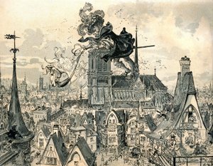 يقفز العملاق Gargantua من حصانه بواسطة ألبرت روبيدا