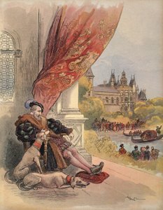 الأيام الأخيرة لفرانسيس الأول ، رسم توضيحي من فرانسوا إير: لو روي شوفالييه ، بقلم جورج ج.تودوز ، حانة. 1909 (لون ليثو) بواسطة ألبرت روبيدا