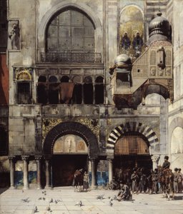 سلاح الفرسان الشركسي في انتظار قائدهم عند باب النصب البيزنطي ، ذاكرة الشرق ، 1880