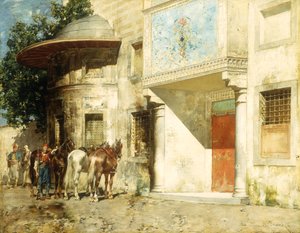 خارج المسجد ،