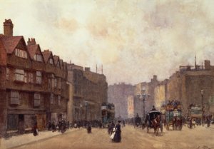 High Holborn, London, by Alberto Pisa (1864-1936), watercolor on paper mounted on cardboard, 32 4 x 45 7 cm بواسطة ألبرتو بيزا