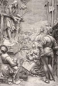 القديس يوحنا المعمدان يكرز في الصحراء (نقش) بواسطة ألبريشت (بعد) Durer أو Duerer