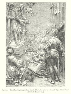القديس يوحنا المعمدان يكرز في الصحراء (نقش) بواسطة ألبريشت (بعد) Durer أو Duerer