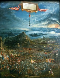 بالألمانية: Historienzyklus: Alexanderschlacht (Schlacht bei Issus) معركة الإسكندر في إيسوس بواسطة ألبريشت التدورفر