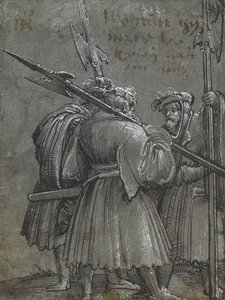 ثلاث حراس ليلي ، 1513 (بالاعتماد على ورق رمادي أزرق) بواسطة ألبريشت التدورفر