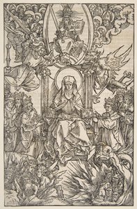 رسم توضيحي من Revelations St. Birgitte ، Koberger Nuremberg 1502 German Text.nd بواسطة ألبريشت دورر