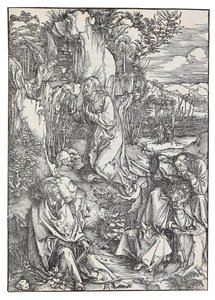 The Agony in the Garden ، من سلسلة The Great Passion ، ج. 1496. بواسطة ألبريشت دورر