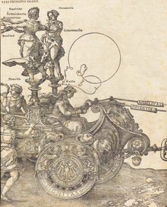 عربة النصر لـ Maximilian I The Great Triumphal Car [اللوحة 2 من 8] ، الطبعة اللاتينية 1523. بواسطة ألبريشت دورر