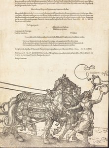 عربة النصر لـ Maximilian I The Great Triumphal Car [اللوحة 8 من 8] ، الطبعة اللاتينية 1523. بواسطة ألبريشت دورر