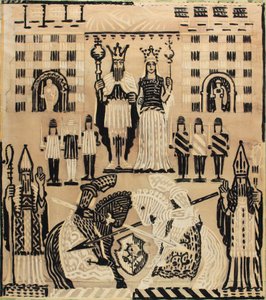 الانضمام الملكي ، مارس 1928 (جواش على ورق)