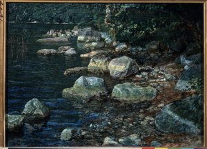 "" المياه والأحجار في بالازولو بإيطاليا "" سيل. لوحة لألكسندر إيفانوف (1806-1858) 1845 معرض الدولة تريتياكوف ، موسكو