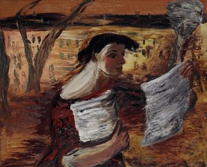 امرأة مع منشورات ، 1933